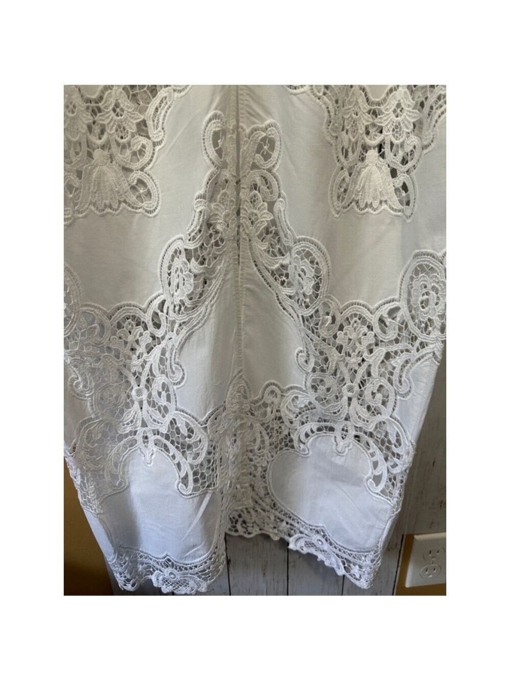 Magda Butrym Strapless Midi Dress • White Lace Cutout • Size 36 • New With Tags - Picture 8 of 11